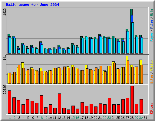 Daily usage for June 2024
