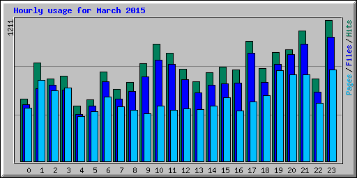 Hourly usage for March 2015