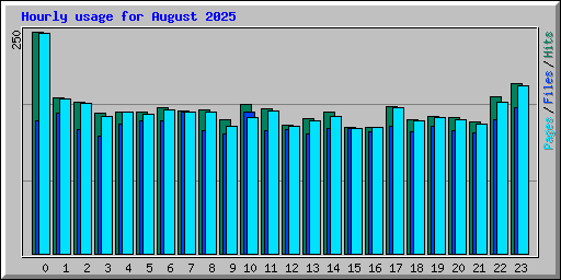 Hourly usage for August 2025