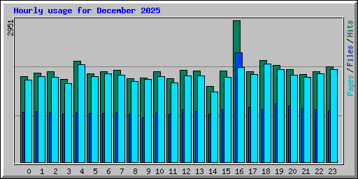 Hourly usage for December 2025