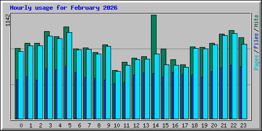 Hourly usage for February 2026